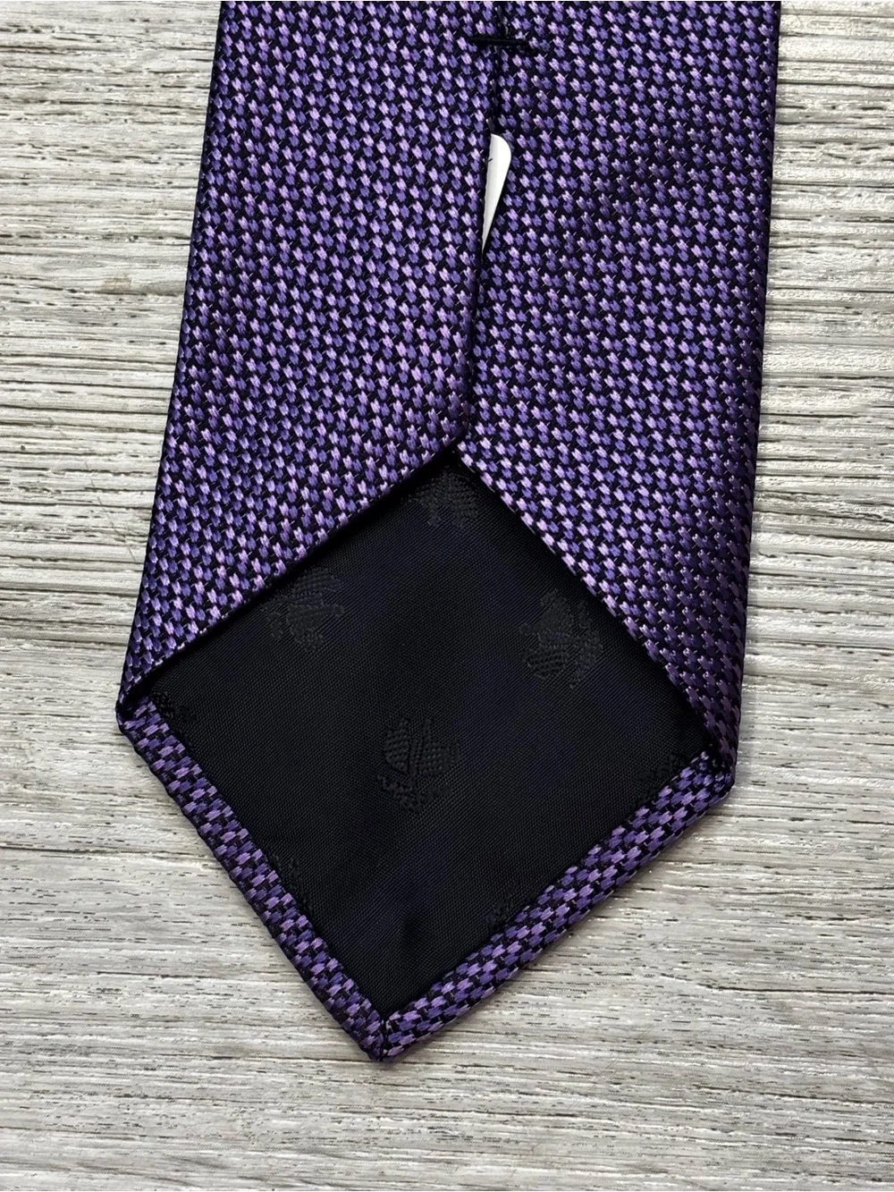 Brooks Brothers Purple Textured Silk Weave Tie USA made new w tags Italian silk